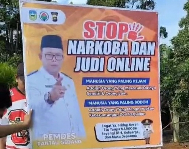 Baleho Desa Rantau Gedang Tegas Larang Hiburan Malam