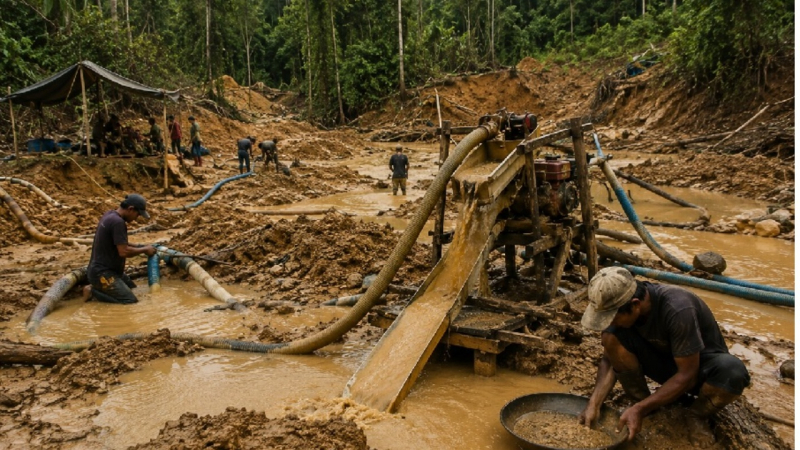 Salah satu tambang PETI yang ada di Merangin
