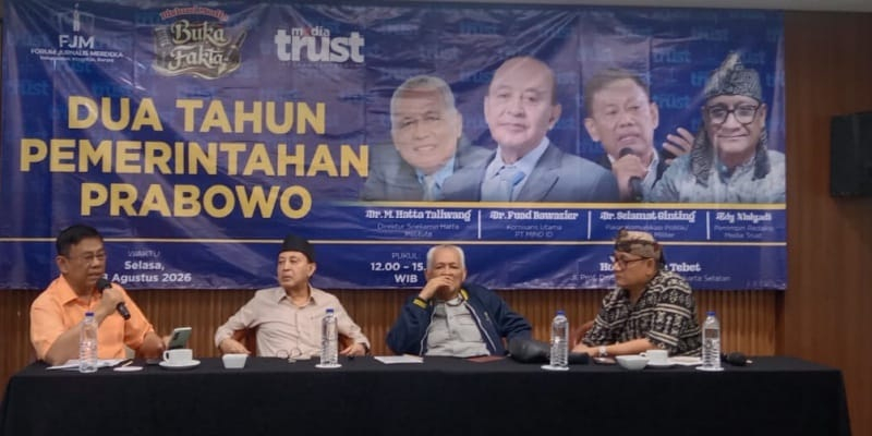 Pakar politik dan militer Selamat Ginting ketika menjadi pembicara dalam sebuah diskusi terkait refleksi dua tahun kepemimpinan Presiden Prabowo Subianto.