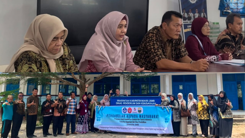 Tim dari PBSI saat melaksanakan kegiatan pengabdian kepada masyarakat di SMPN 54 Muaro Jambi 