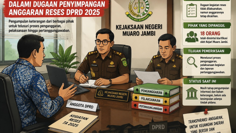 Ilustrasi pemeriksaan anggota DPRD Muaro Jambi oleh Kejari Muaro Jambi