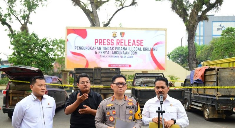 Barang bukti Ilegal Driling yang diamankan Polda Jambi,