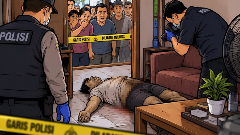 Ilustrasi penemuan mayat pria yang telah membusuk di dalam rumahnya